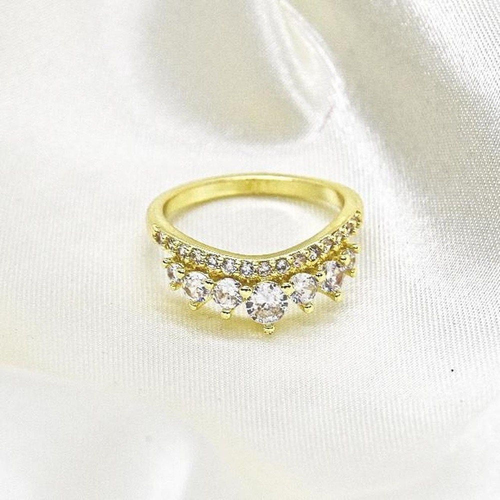 Regal Gold Statement Crystal Ring